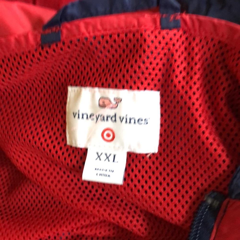 Vineyard Vines for Target Pullover Windbreaker Navy and Red XXL - Picture 6 of 8